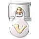 Dangle letter - V - 9mm classic Italian charm